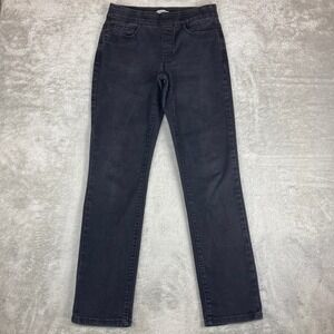 Croft‎ & Barrow Jeans Womens Size 2 Black Stretch Denim High Rise Pull On